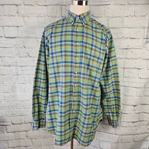 Ralph Lauren Mens Size XLT Tall Blue/Green Plaid Classic Fit Button Down Shirt